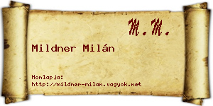Mildner Milán névjegykártya