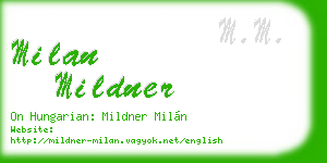 milan mildner business card